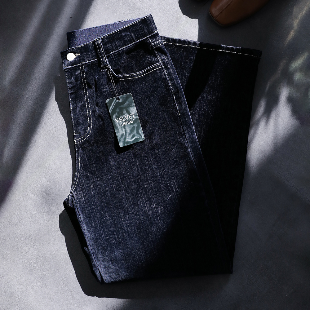 [오픈할인/정상가49800] 모어덴 벨벳 하이퀄리티 와이드 일자핏 히든밴딩 데님 팬츠 - 상세 이미지 3