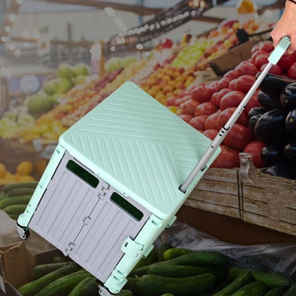 휴대용 폴더블 쇼핑 카트 폴딩 접이식 쇼핑 카트 바구니 마트