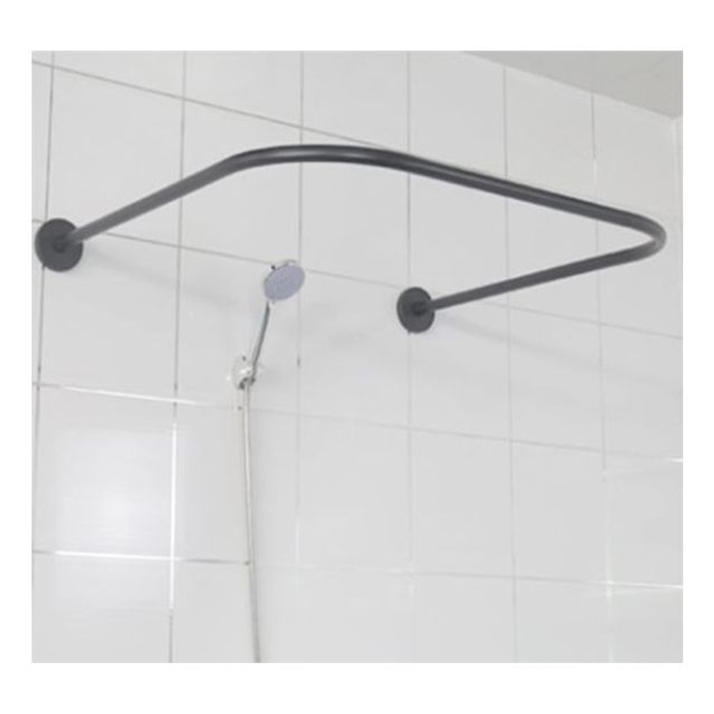 욕실 샤워커튼봉 ㄷ자 코너 곡선봉 90cm 블랙 - 상세 이미지 2