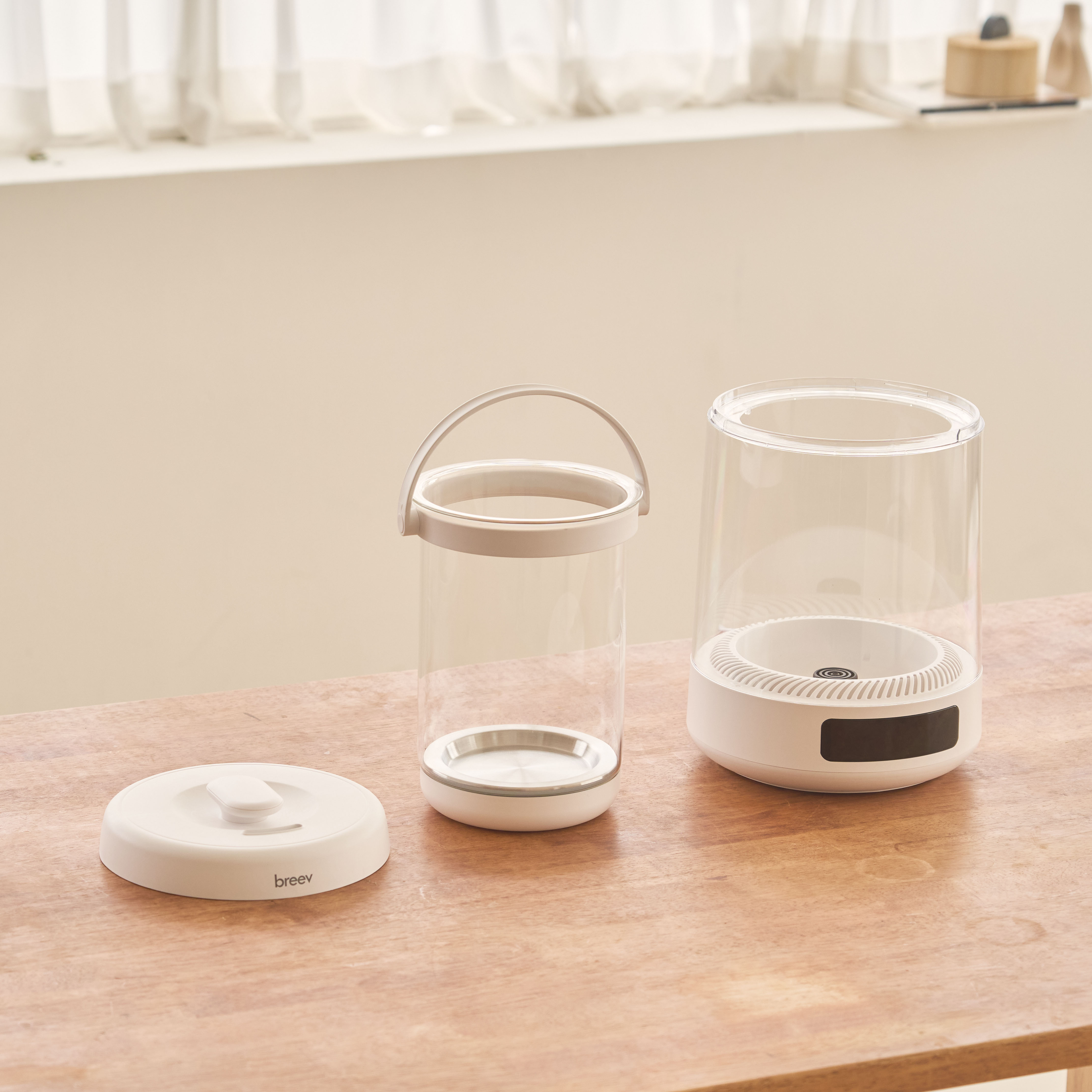 브리브 가열식 가습기 4L 대용량 물멍 무드등 저소음 내열 유리 글라스