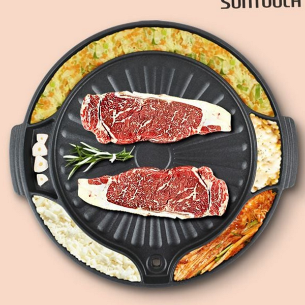 다용도 계란 찜 원형 구이판 그리들 팬 삼겹살 구이용 불판 - 메인 이미지
