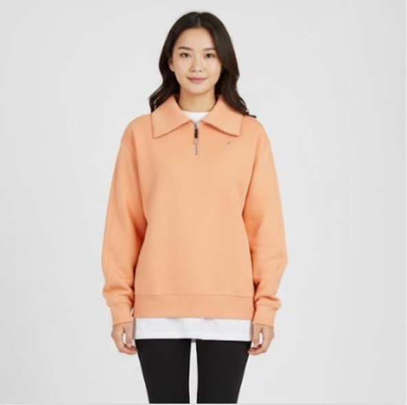 NEPA네파 여성 가을 폴리 혼방 하프 집업 스타일 아웃도어 긴팔티셔츠 - 상품 이미지