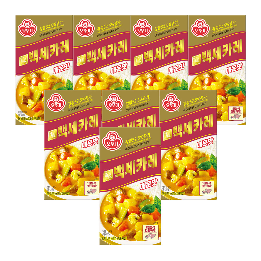 오뚜기 백세카레 고형 매운맛, 200g, 8개 - 상품 이미지
