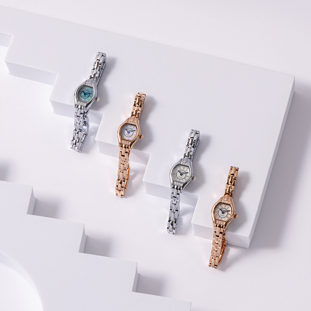 가이거시계 여성 메탈 큐빅 다이아 얇은 시계 팔찌 자개