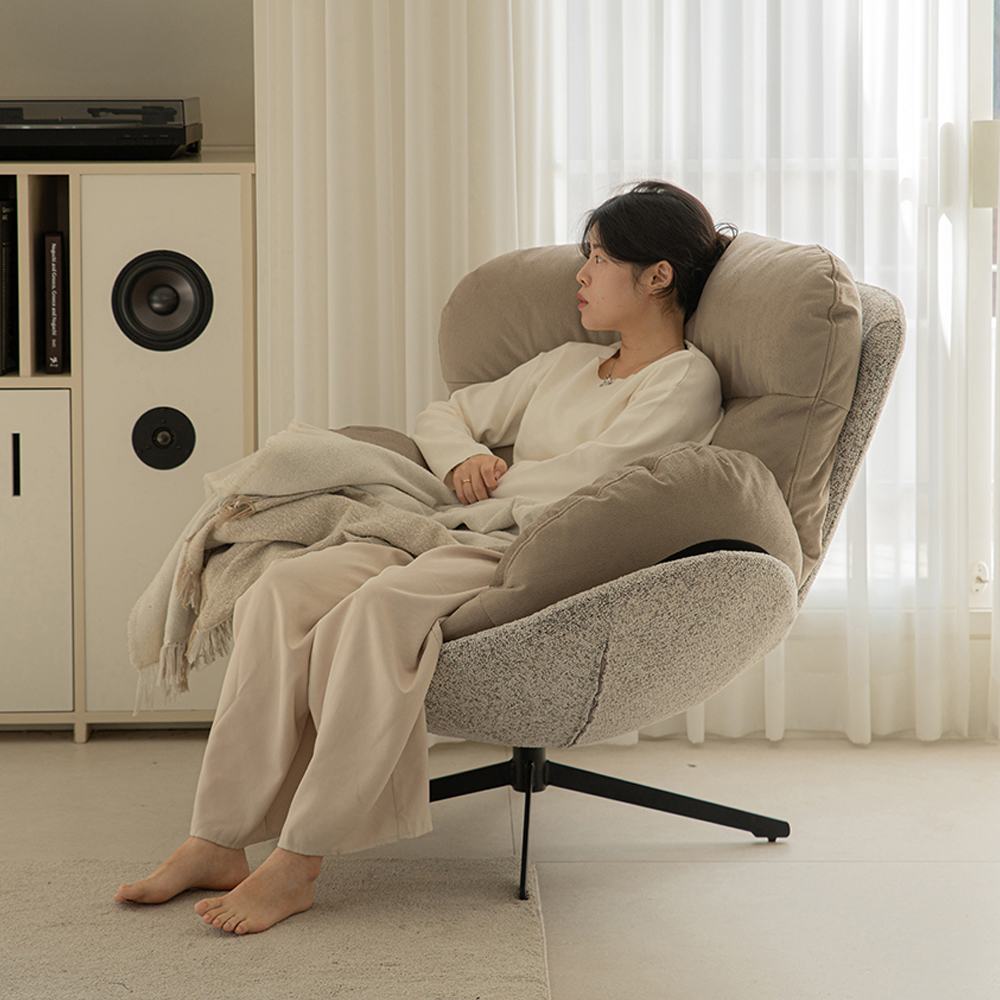 칼모 패브릭 1인용 쇼파 안락 수유 의자 (로우백)