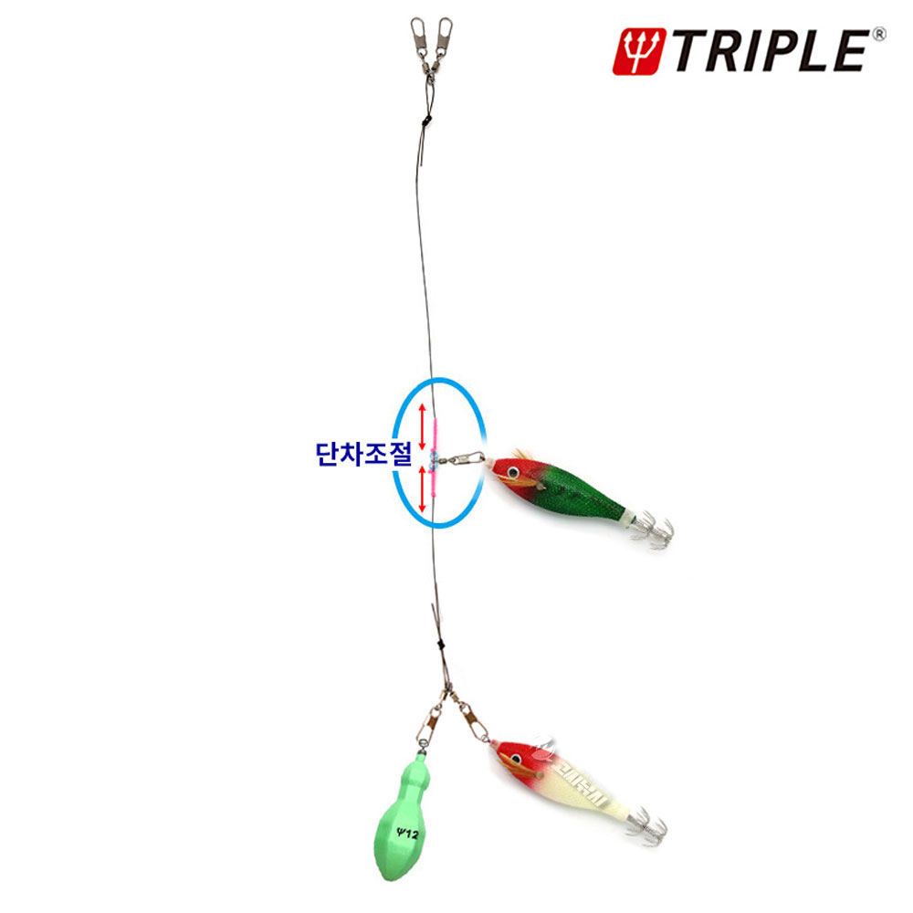 트리플 원터치 단차조절 주꾸미채비 갑오징어 채비 3색 - 상세 이미지 3
