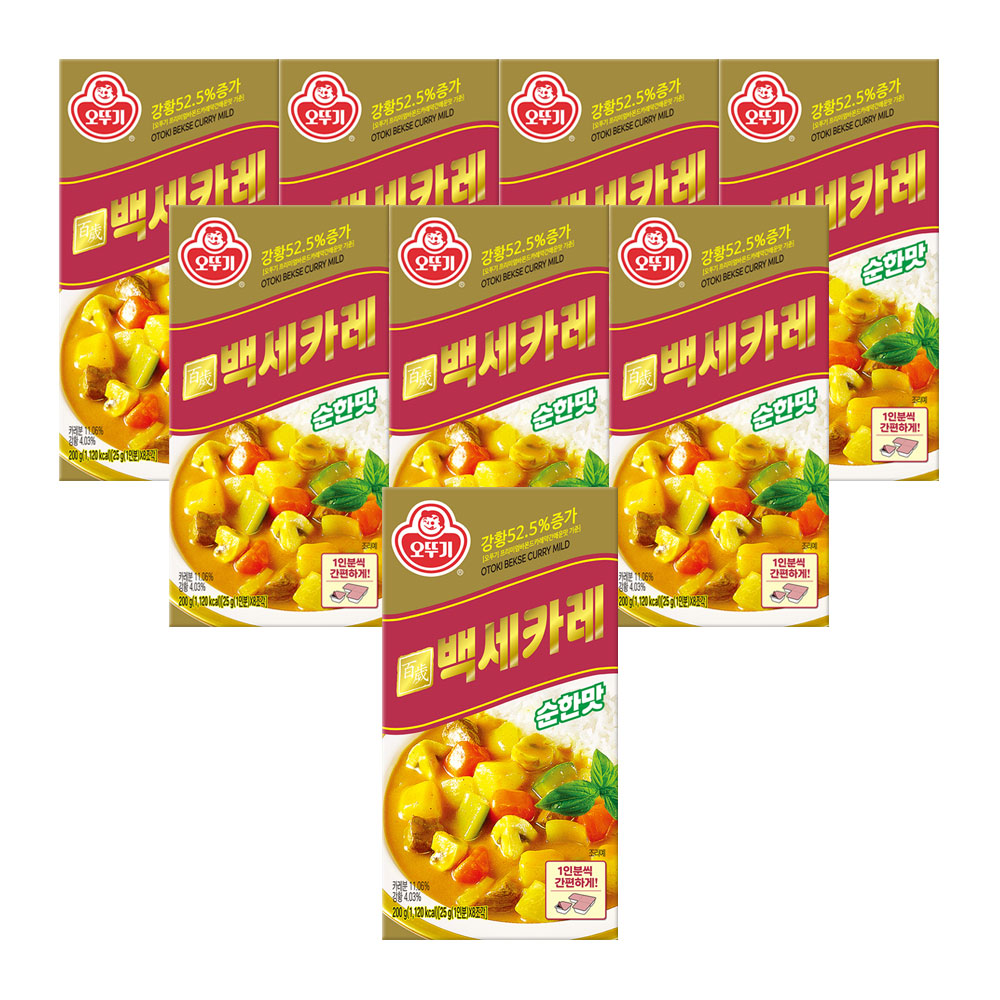 오뚜기 백세카레 고형 순한맛, 200g, 8개 - 상품 이미지