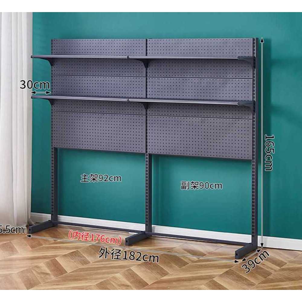 인테리어 진열대 타공 보드판 스탠딩 전시 스탠드 화이트 + 165x182cm 2단 - 상세 이미지 4