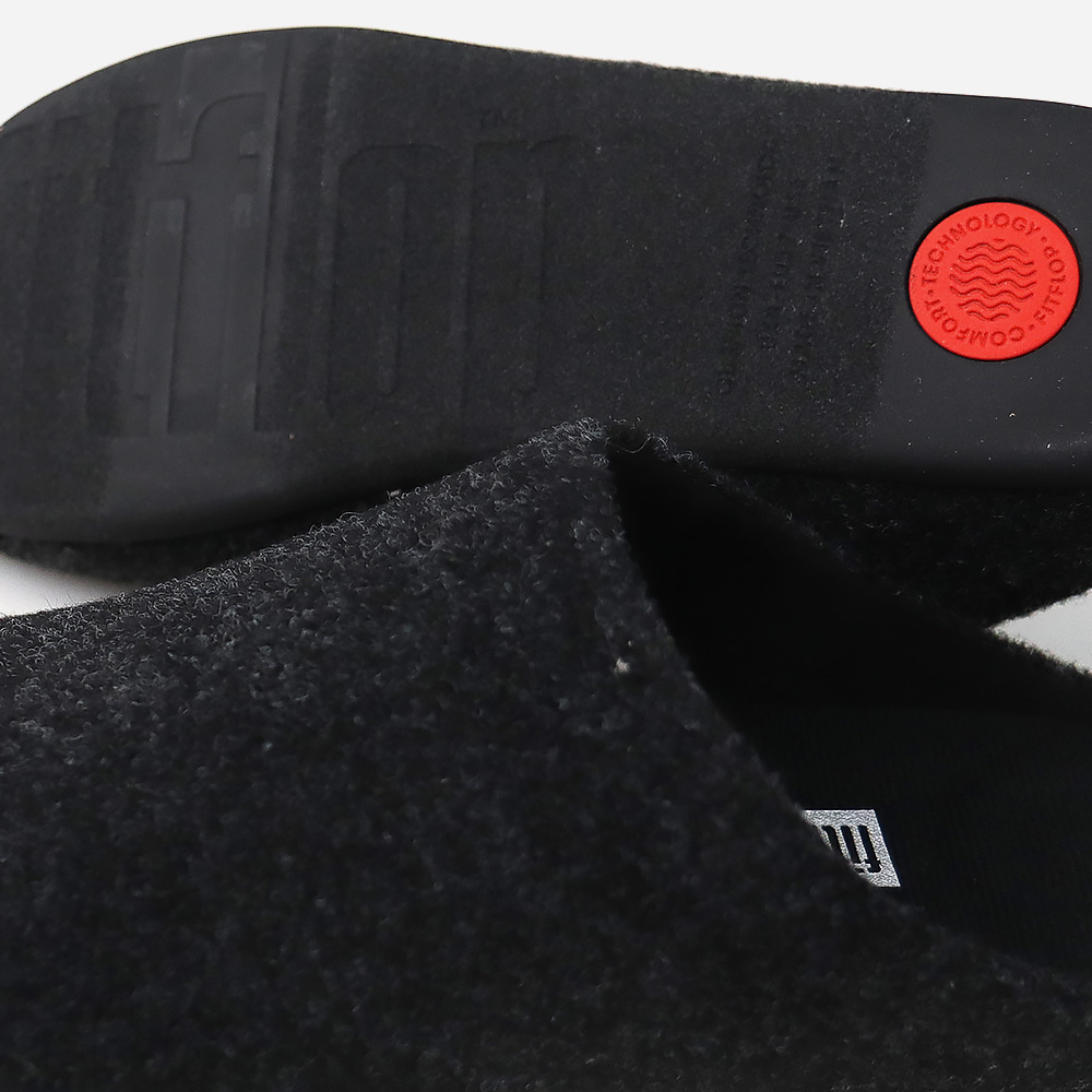 핏플랍 여성 크리시 펠트 겨울 슬리퍼 블랙