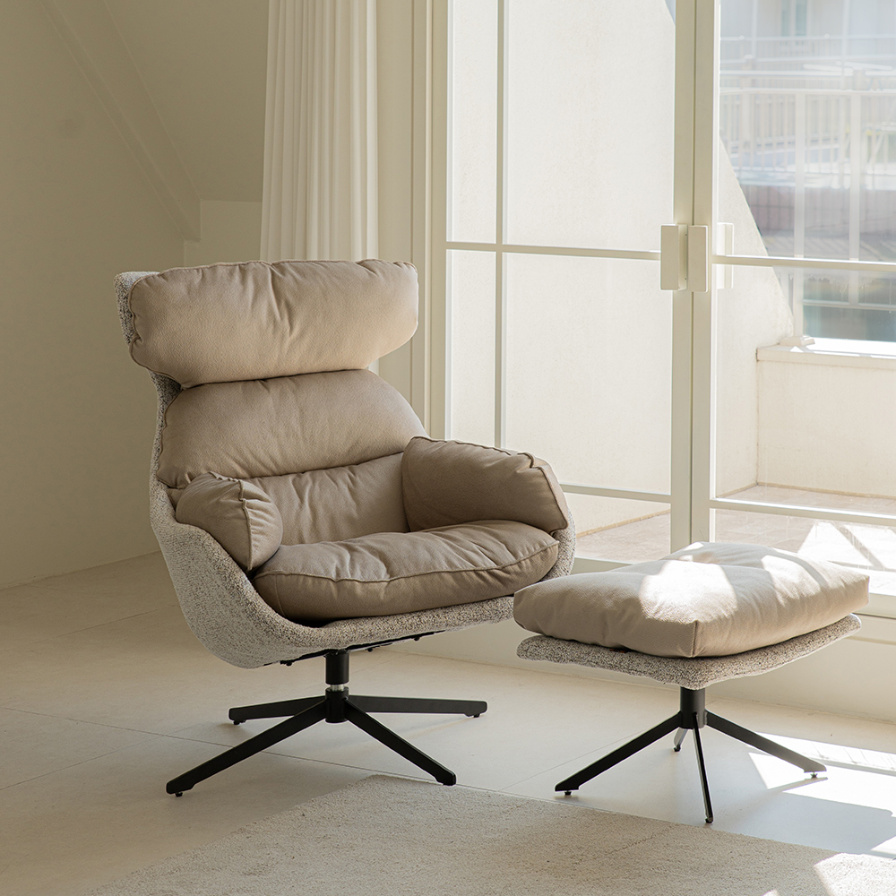 칼모 패브릭 1인용 쇼파 안락 수유 의자 (하이백)