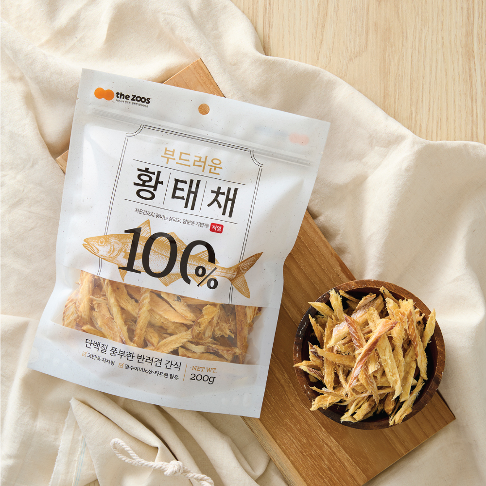 더주스 강아지 저염 부드러운 황태채 간식 황태, 200g, 1개 - 상세 이미지 3