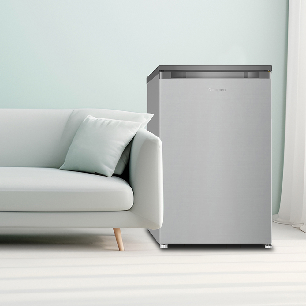 창홍 소형 미니 냉동고 스탠드형 가정용 주방용 실버 85L