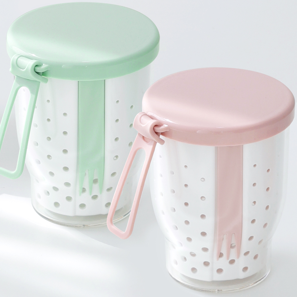 네오플램 1+1 식약처 검사완료 후르츠팟 샐러드 과일컵 700ml, 핑크+민트 - 메인 이미지