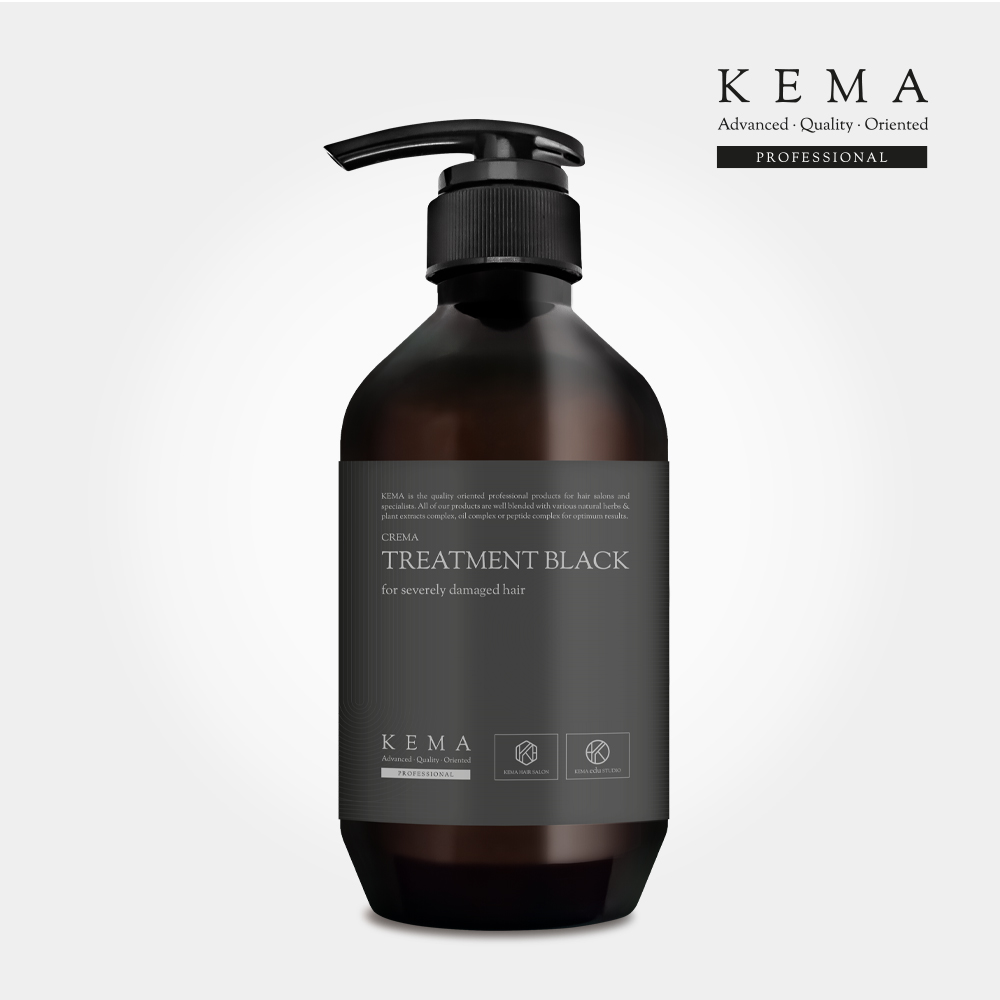 케마 블랙 트리트먼트 500ml (펌 염색 탈색 손상모 케어 단백질트리트먼트) - 상품 이미지