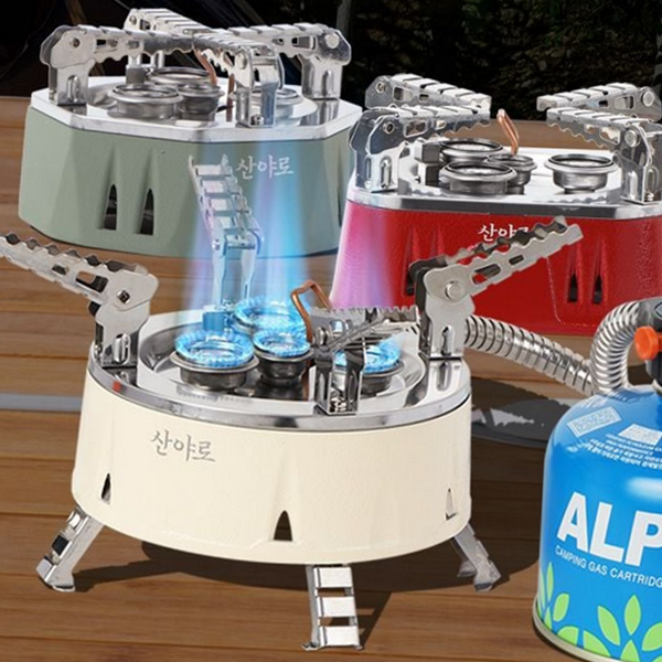 휴대용 캠핑 가스 버너 접이식 강염 스토브 고화력 미니 캠핑용