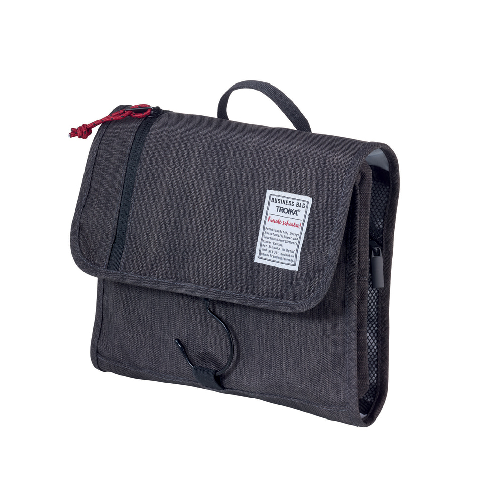 독일 브랜드 트로이카 BUSINESS WASHBAG 여행용 화장품 수납 방수 코팅 메쉬 포켓 후크 포함(BBG55/GY) - 메인 이미지