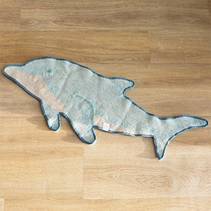 고래 롱 순면 발매트 아이방 러그 라이트 블루, 125x45cm