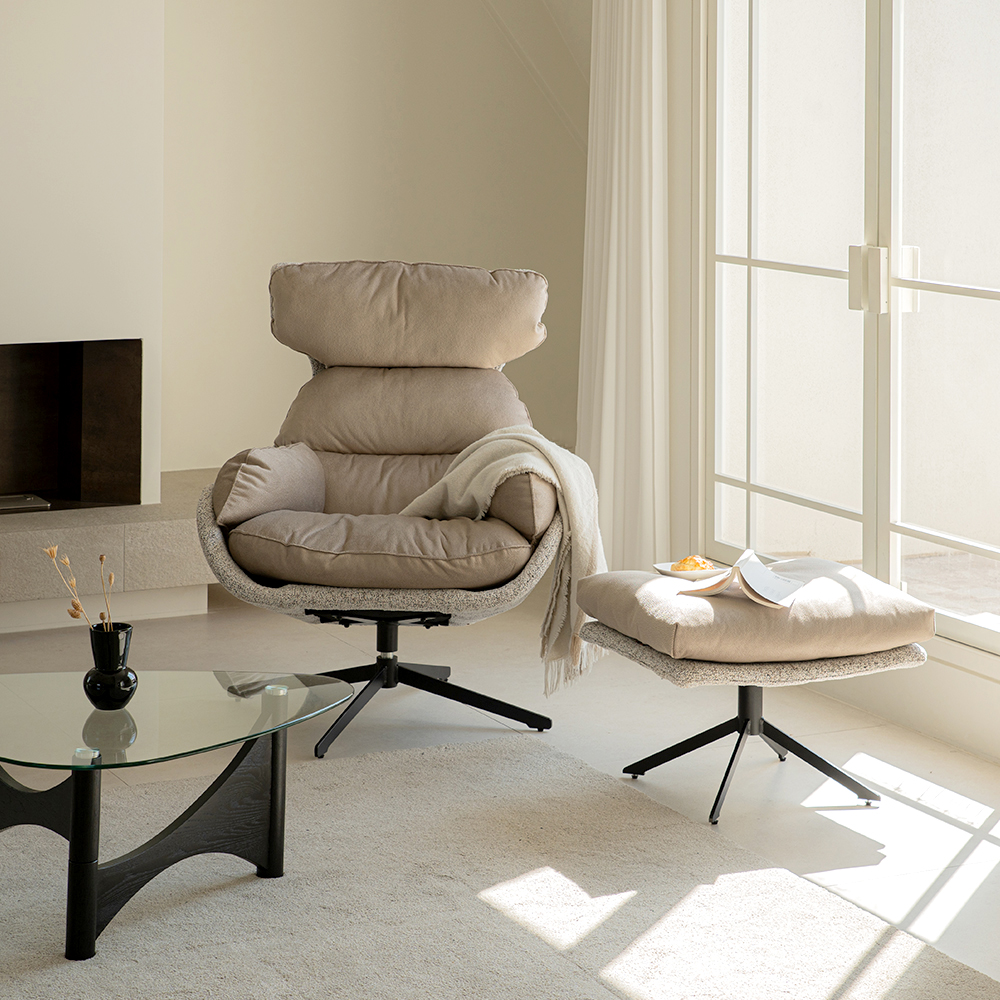 칼모 패브릭 1인용 쇼파 안락 수유 의자 (하이백)