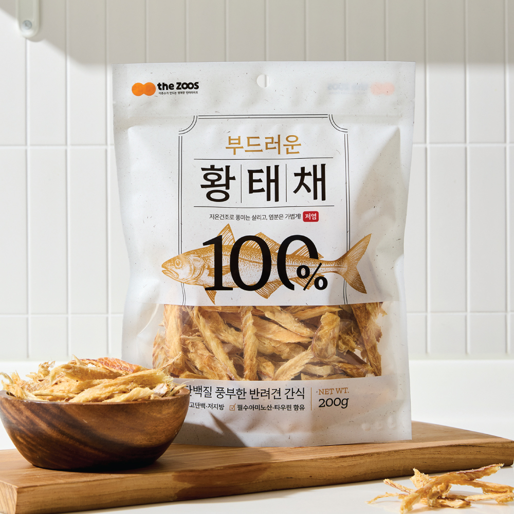 더주스 강아지 저염 부드러운 황태채 간식 황태, 200g, 1개 - 상세 이미지 2