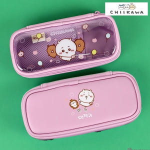 치이카와 필통 투명 펜파우치 귀여운 캐릭터 먼작귀 학생 입학 선물 퍼플 실사용 후기 | 효과 있을까? - 상품 이미지 1
