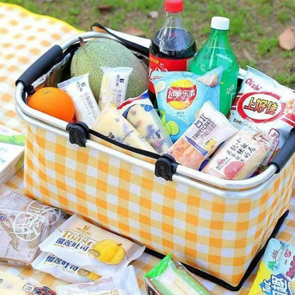 휴대용 피크닉 보온 가방 접이식 피크닉 도시락 가방 옥스포드 - 상품 이미지