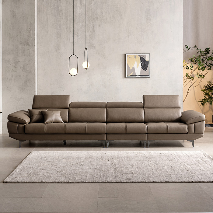 보루네오 벤티 이태리산 천연소가죽 헤드틸팅 6인용 소파 / 자재등급 E0 국내제조