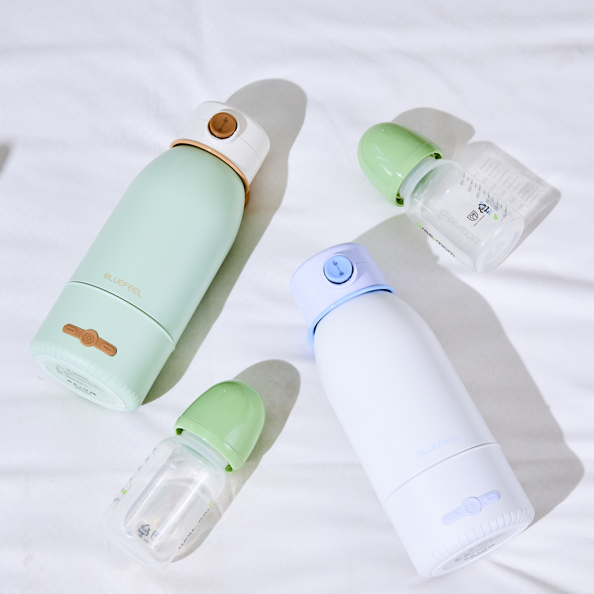 블루필 힛백 가열 텀블러 휴대용 분유포트 무선 전기포트 이유식 여행용 티 커피 500ml