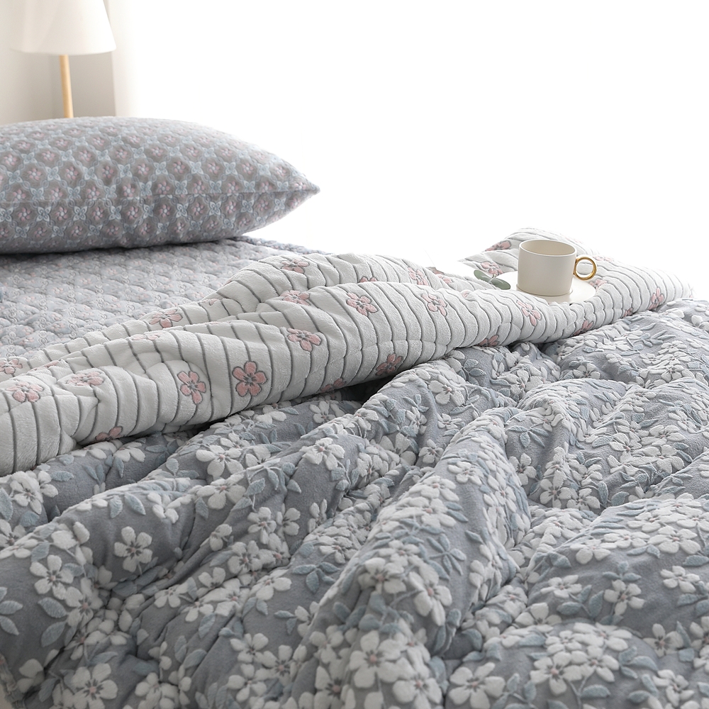 나라데코 플라워 5mm 착번 극세사이불 두꺼운 겨울 차렵 이불 SS