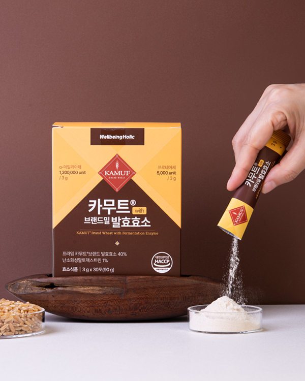 웰빙홀릭 카무트 효소 브랜드밀 곡물 분말 효소 효능 프리미엄 130만 - 상품 이미지