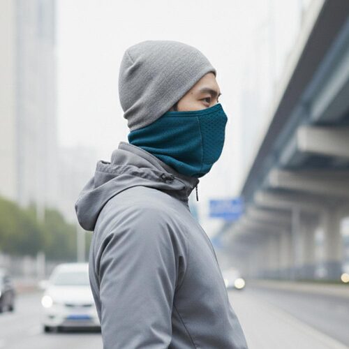 엠씨엔 겨울 플리스 마스크 자전거 러닝 기모 얼굴 안면 마스크 - 상세 이미지 2