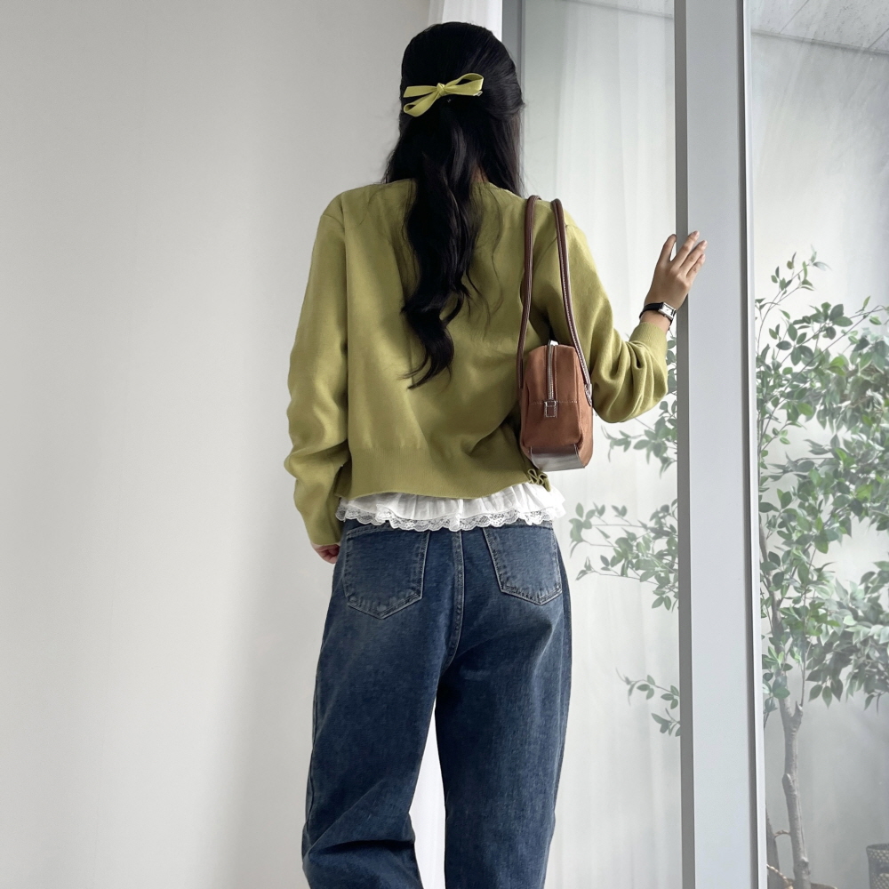 여성기모청바지 가을 겨울 하이웨스트 와이드 진청데님 키큰여자 통바지 어썸블루진 - 상세 이미지 3