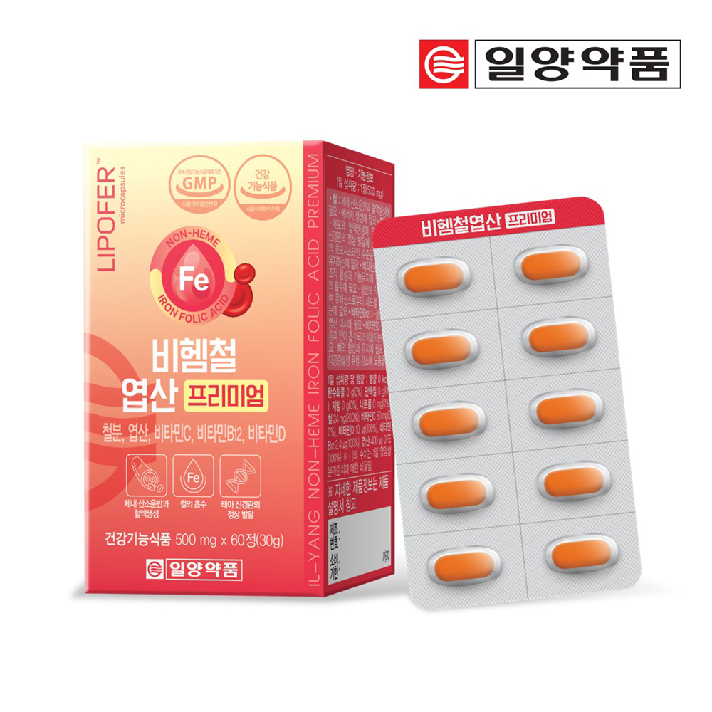 임산부 철분 영양제 비헴철 철분제 약2개월분 출산후 고함량 비햄철 엽산 비타민 - 상품 이미지