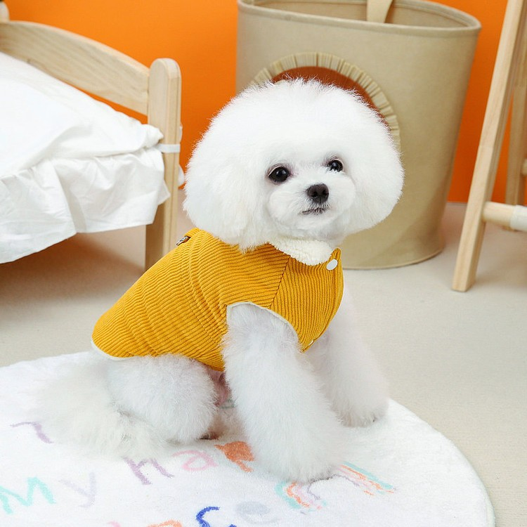 강아지 겨울옷 코듀로이 기모 조끼 - 상세 이미지 5