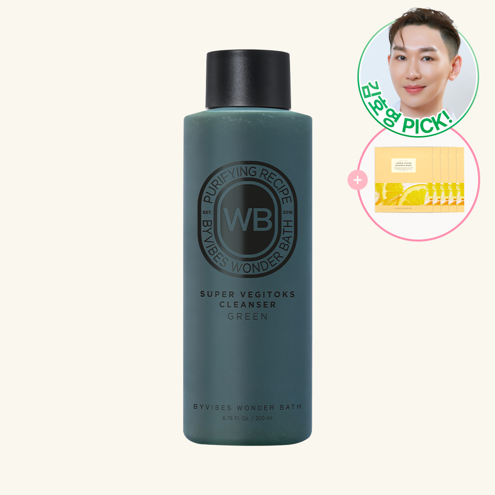 [마스크팩5매증정] 조성아 원더바스 팩클렌저 슈퍼베지톡스 클렌저 그린 200ml 트위스트캡 - 상품 이미지