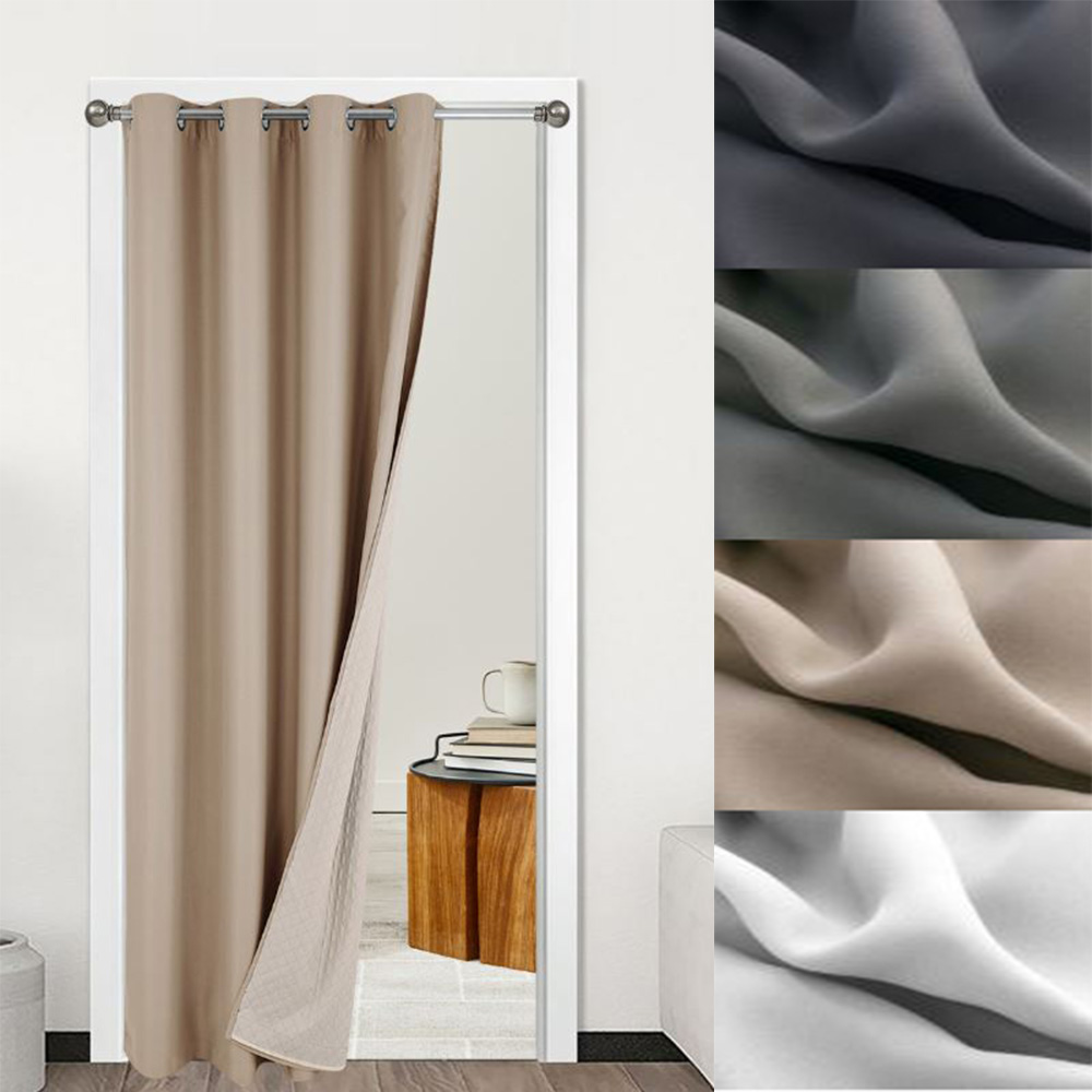 이중 암막 커튼 냉기차단 중문 바람막이 가림막 누빔 커텐