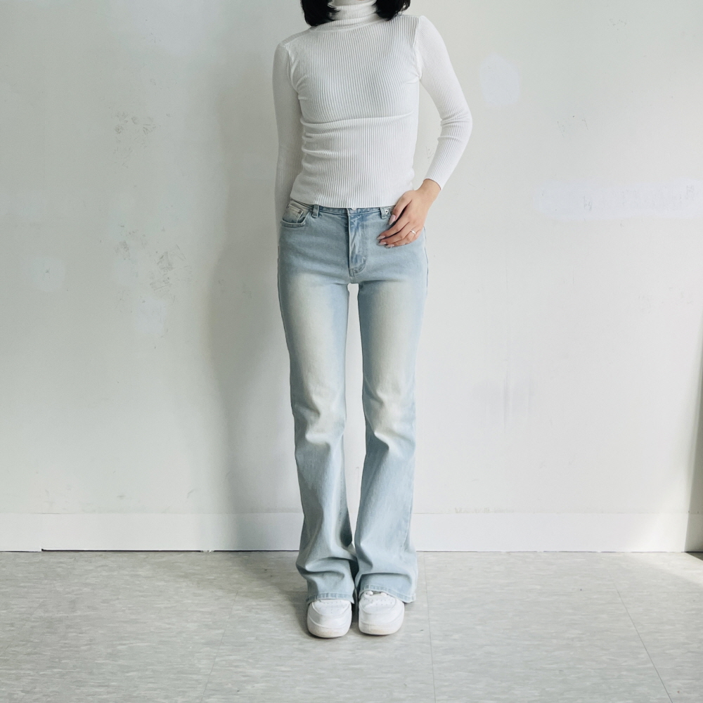 부츠컷청바지 세미부츠컷청바지 워싱 연청 중청 흑청 데님 - 상세 이미지 2