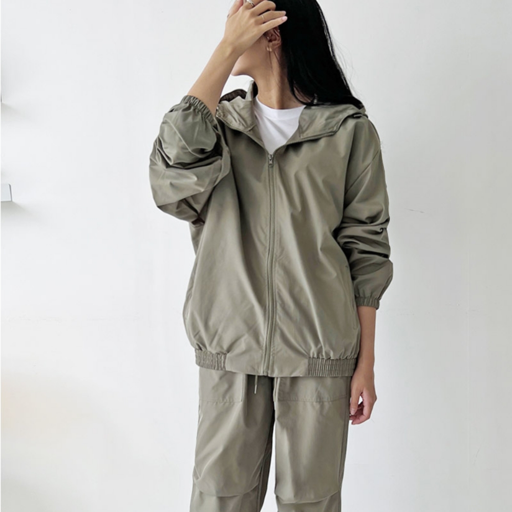 가을 겨울 봄 러닝복장여자 바람막이 후드자켓 간절기 이미지 8