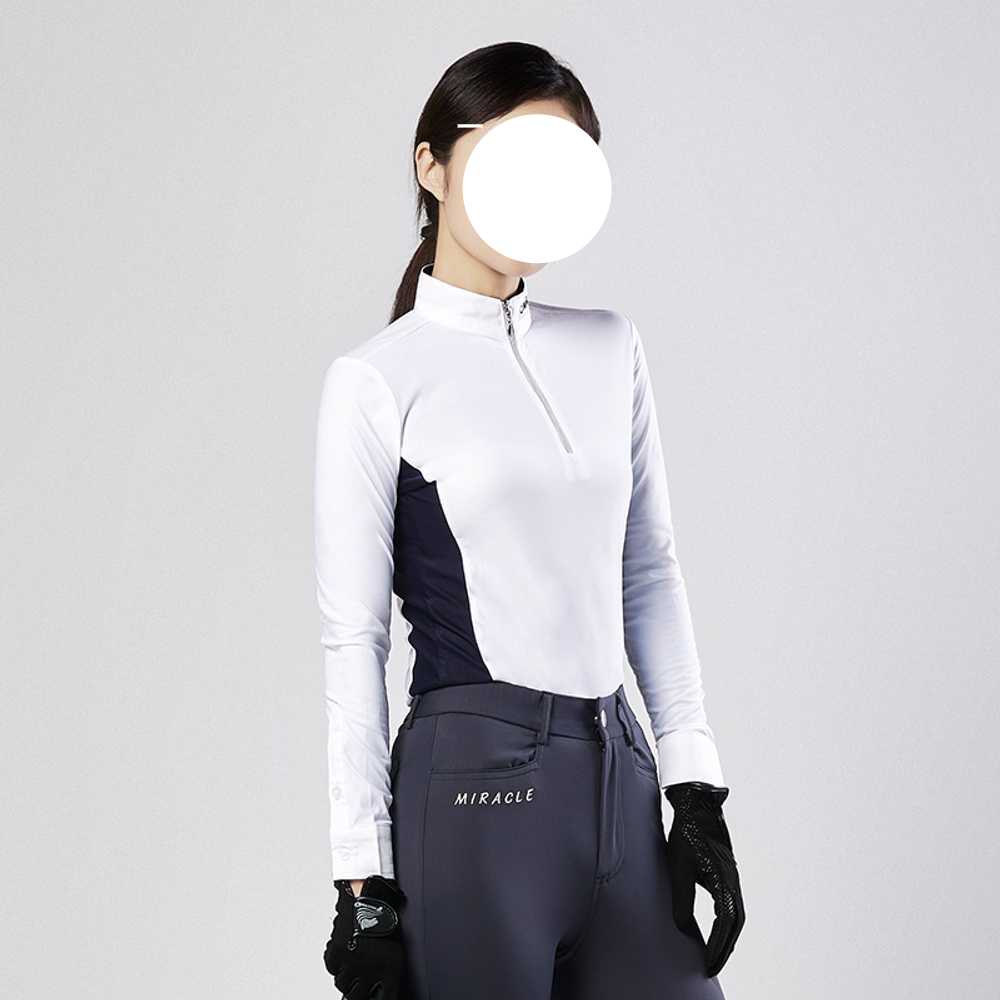 프로 여성 승마복 슬림핏 승마 팬츠 기능성 운동복 네이비(2XS-L) - 상세 이미지 4