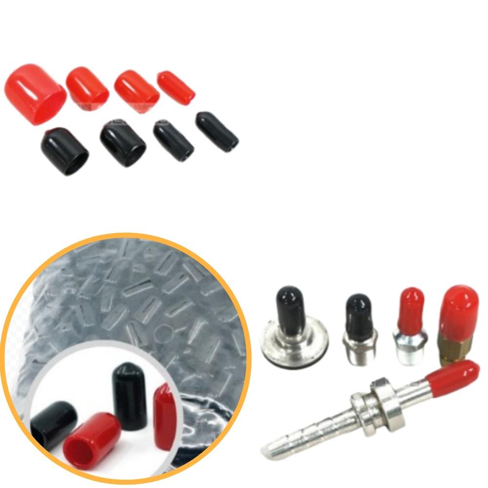 5mm 1000개 검정 연질 앤드 캡 마개 pvc 제품 보호 - 메인 이미지