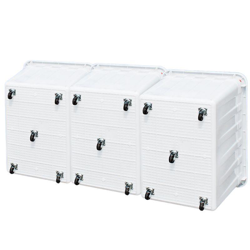 김장 배추 이동식 트롤리 대용량 사각형 박스 용기 플라스틱 PE 90L 670x450x355mm 뚜껑O 저소음 바퀴 케이스 - 상세 이미지 3