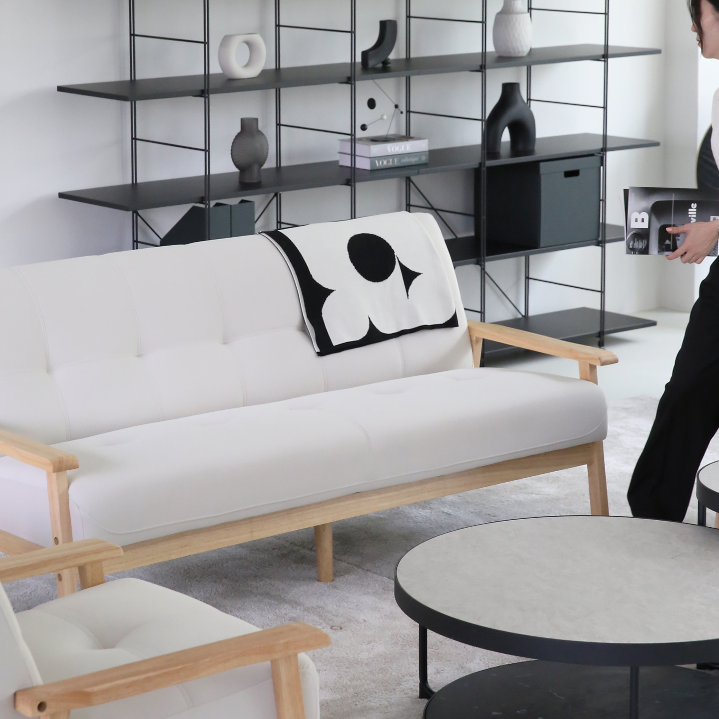 비알프렌드 덴버 원목쇼파 생활방수 조야 1인 패브릭소파