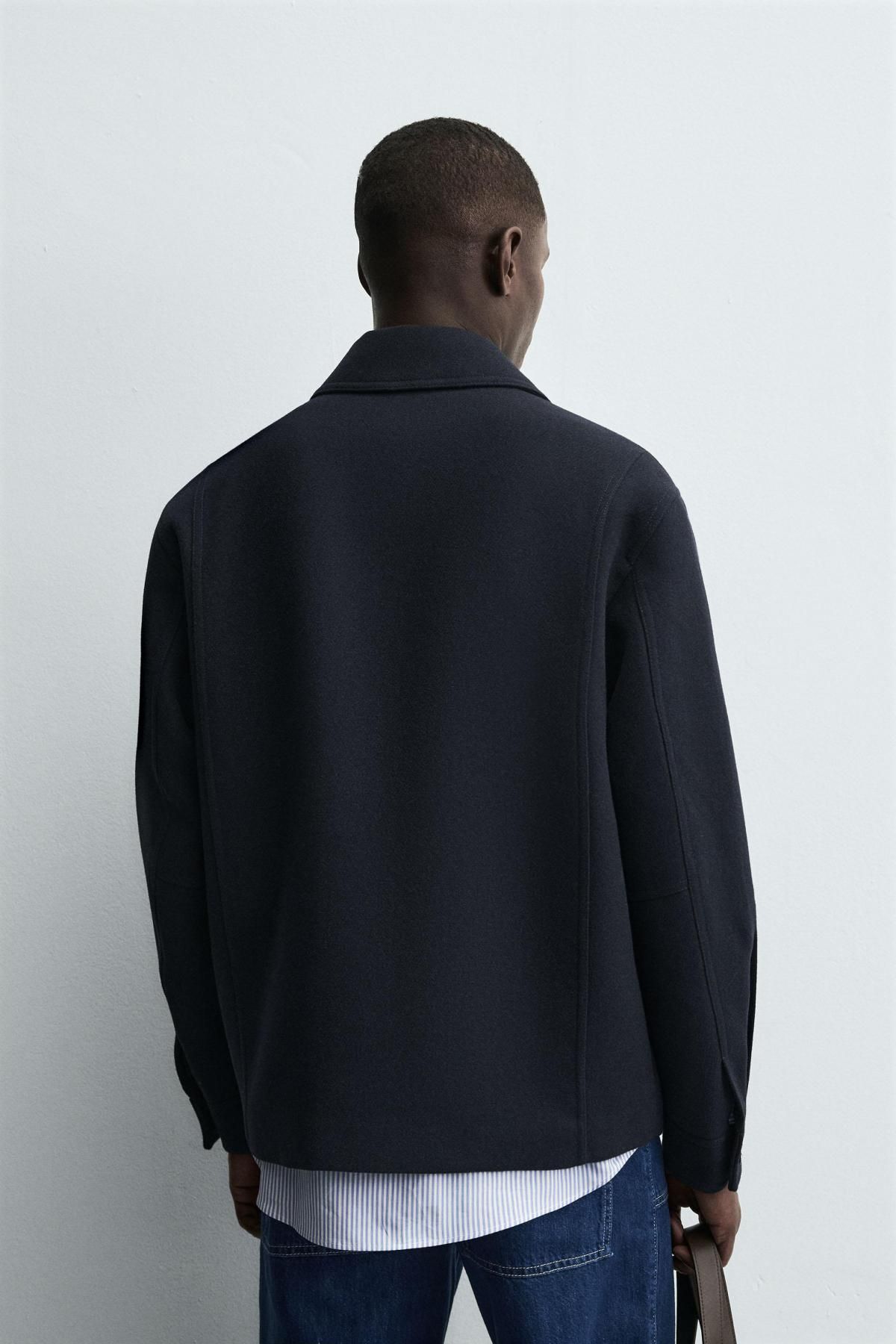 자라 테크니컬 레귤러핏 포켓 테일러드 재킷 3286/201 NAVY BLUE - 상세 이미지 4
