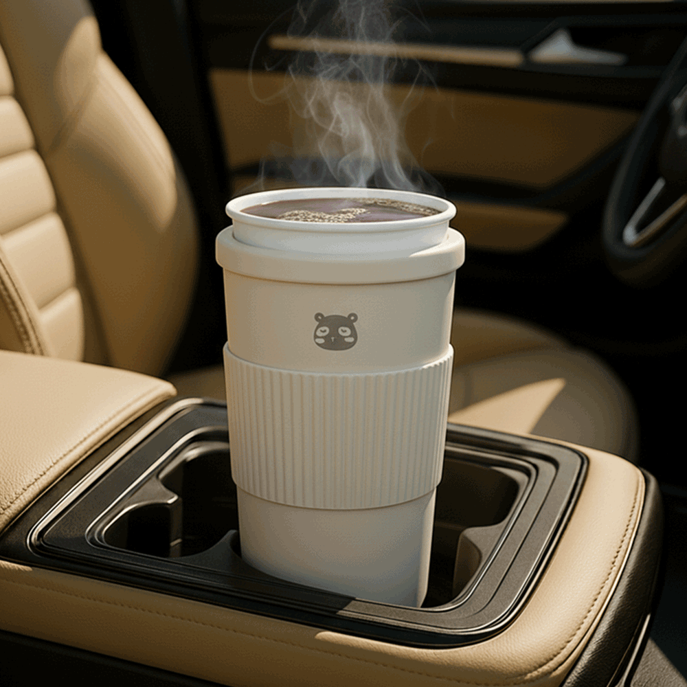 차량용컵홀더 트레이 자동차 차량 냉온 보온 보냉 뒷좌석 컵홀더 멀티 캐스퍼 레이 화이트 제품 이미지