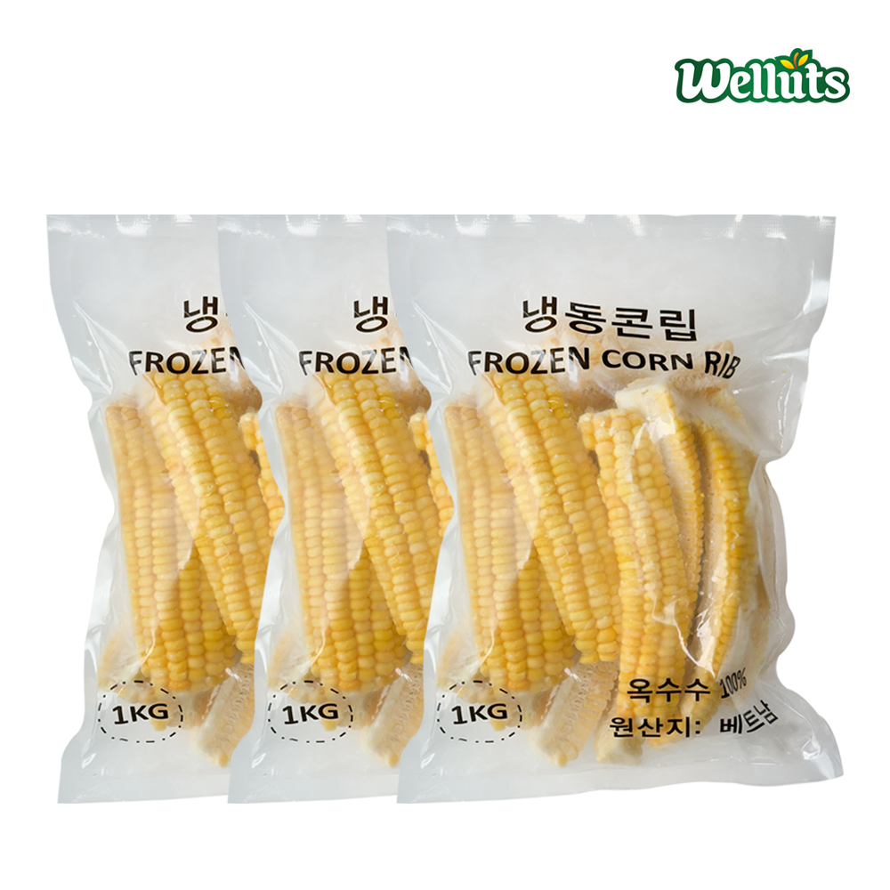 웰루츠 냉동 콘립 옥수수 립 1kg, 3개 - 상품 이미지