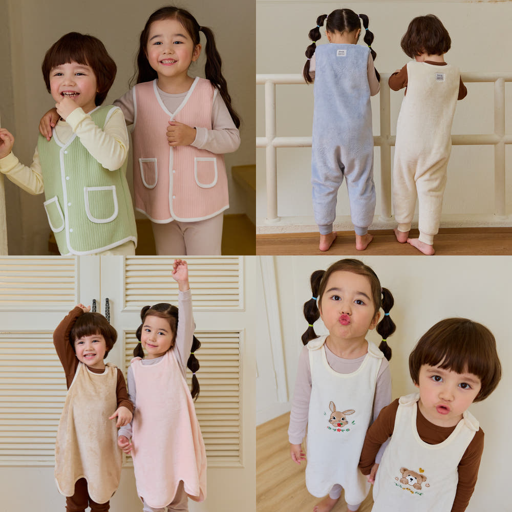 5+1 아기여름수면조끼 반조끼 거즈조끼 아기슬리핑백 꿀잠수트 신생아잠옷 슬립색 - 상품 이미지