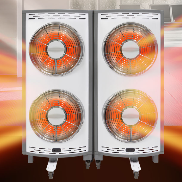 4구 하이라이트 히터 난로 업소용온열기 사무실 360도 양면 난방기
