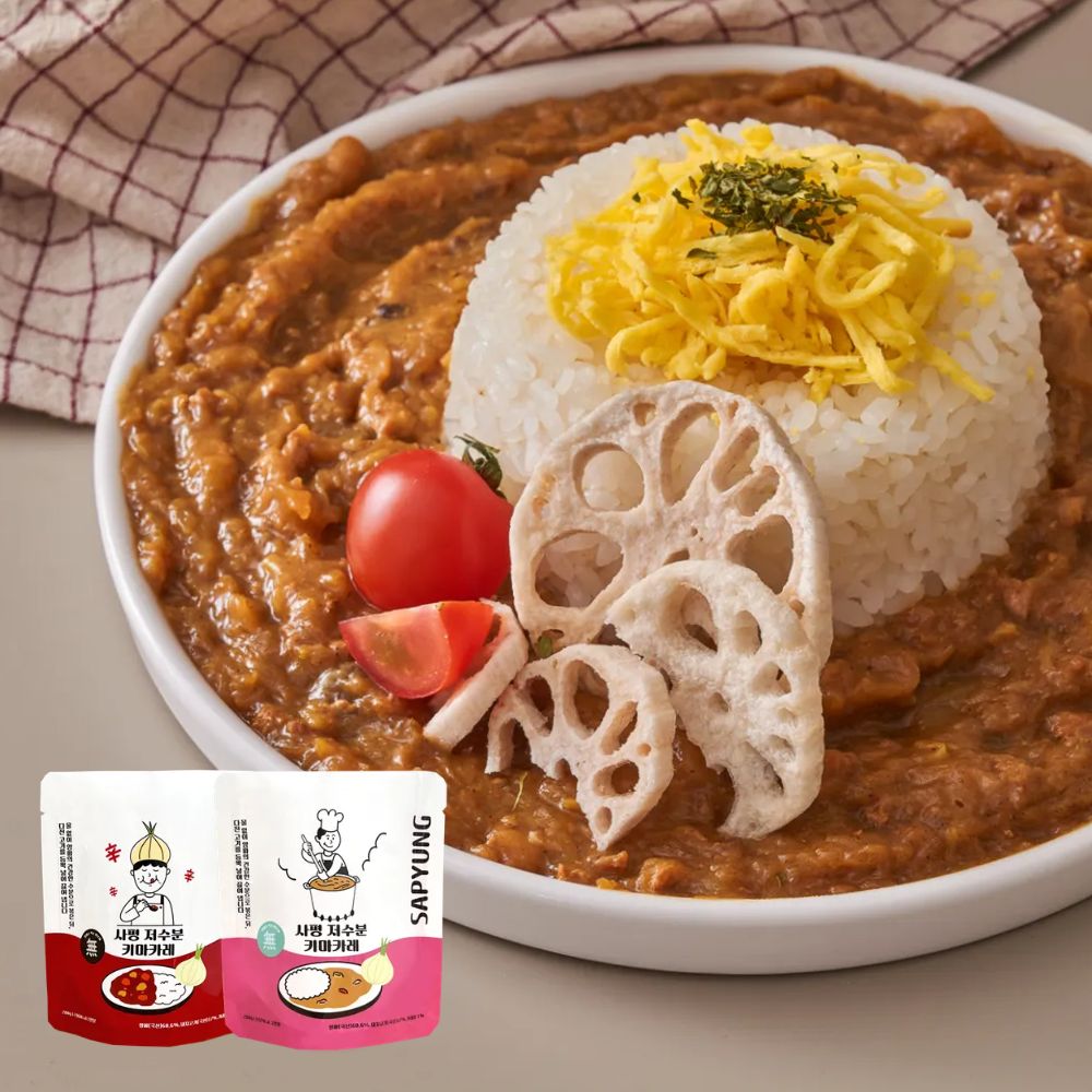 [재구매] 키마카레 물없이 순수 양파로 만든 사평 저수분 카레 오리지널 6팩 + 토핑 - 상품 이미지