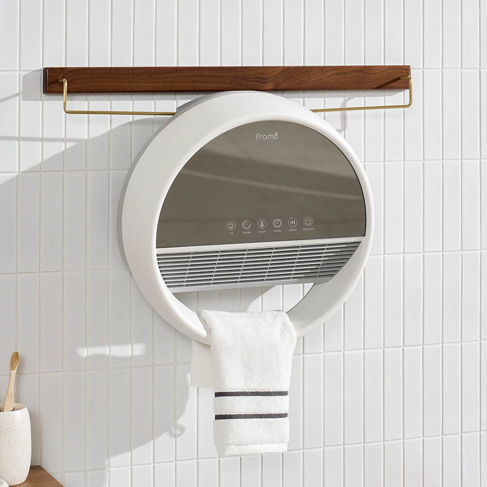 프롬비 따뜻샤워 거울 LED 욕실온풍기 PTC 화장실 난방기 FF255 화이트그레이