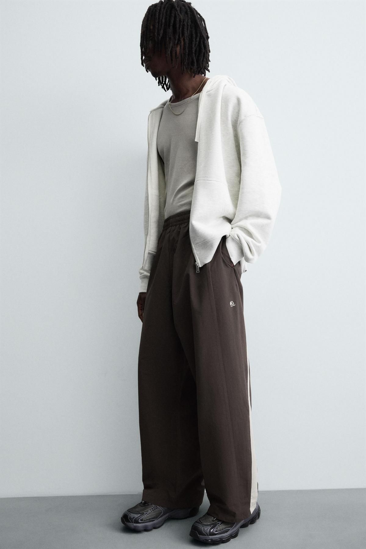 자라 테크니컬 와이드 테이핑 팬츠 3918/326 BROWN 이미지 6