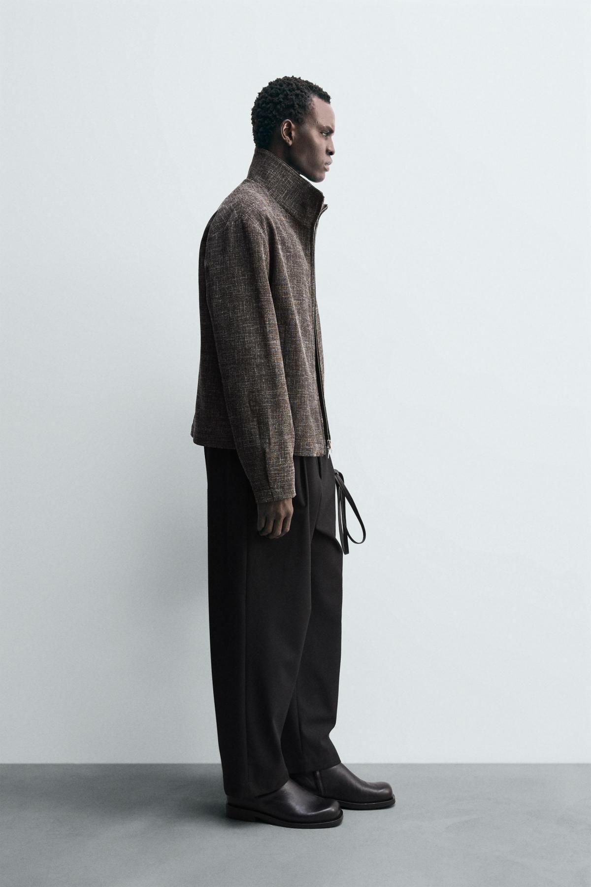 자라 테크니컬 텍스처 릴랙스핏 집업 오버셔츠 6861/150 BROWN - 상세 이미지 5